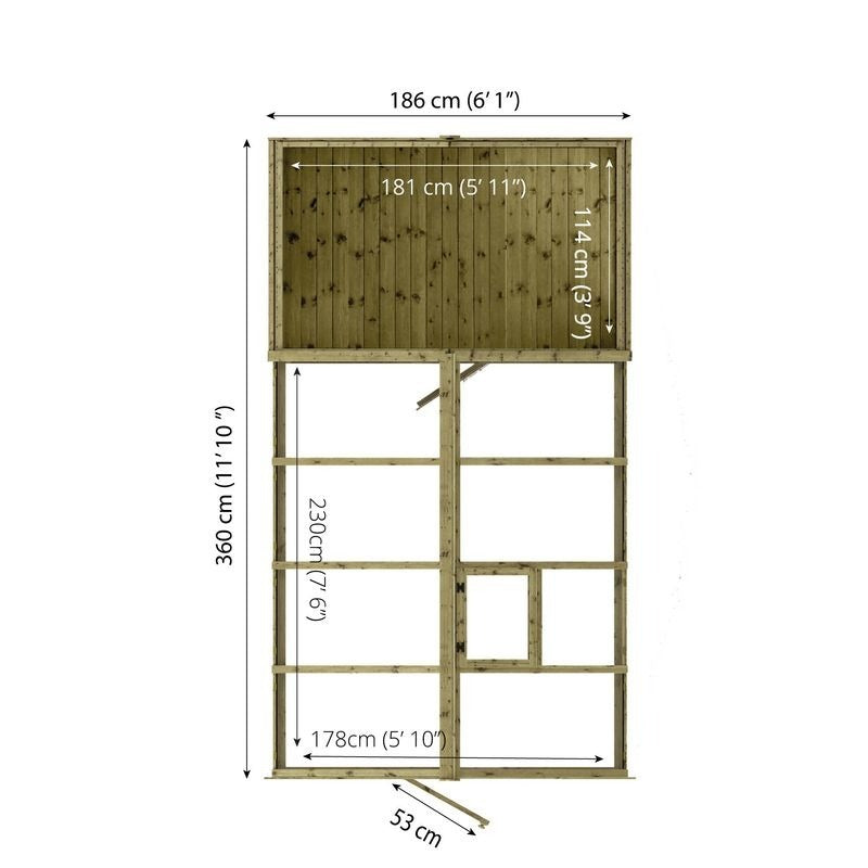 Adley 6' x 12' Budget Shiplap Greenhouse With a Shed | Sheds.co.uk