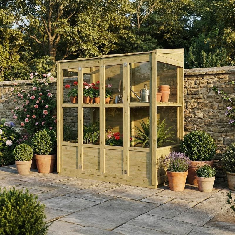 6 x 3 Wooden Tall Wall Greenhouse