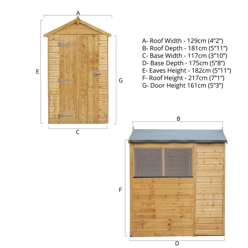 Adley 6' x 4' Premium Shiplap Modular Apex Shed | Sheds.co.uk