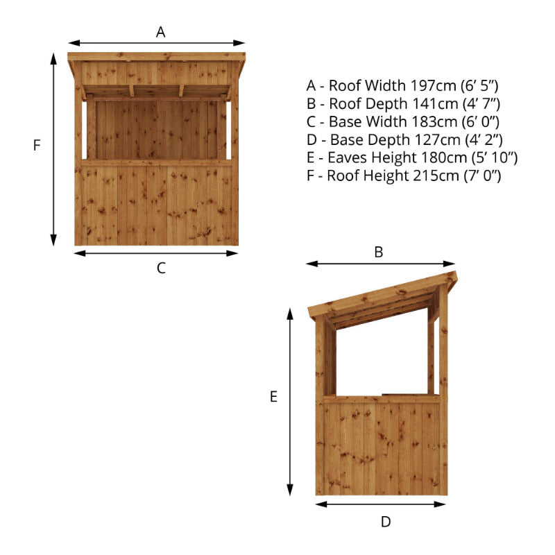 Adley 6' x 4' Pressure Treated Garden Bar
