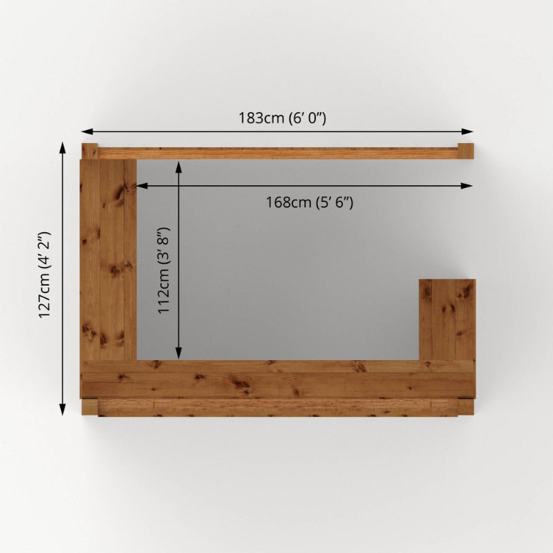 Adley 6' x 4' Pressure Treated Garden Bar | Sheds.co.uk