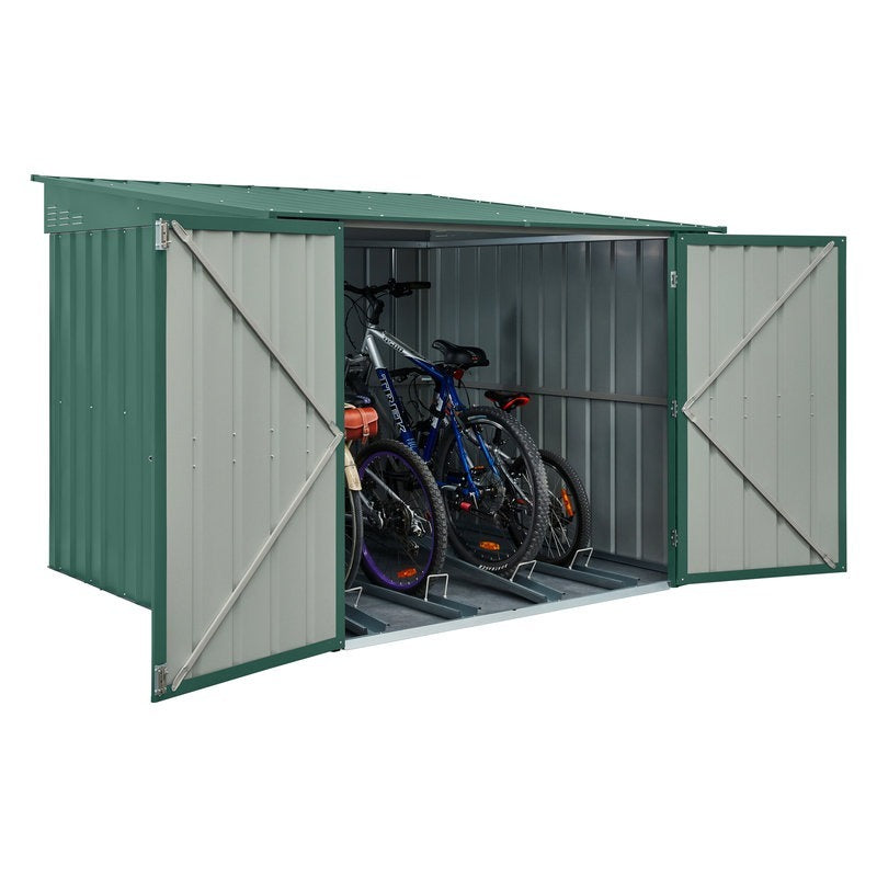 Adley 6' x 6' Metal Bike Locker - Green | Sheds.co.uk