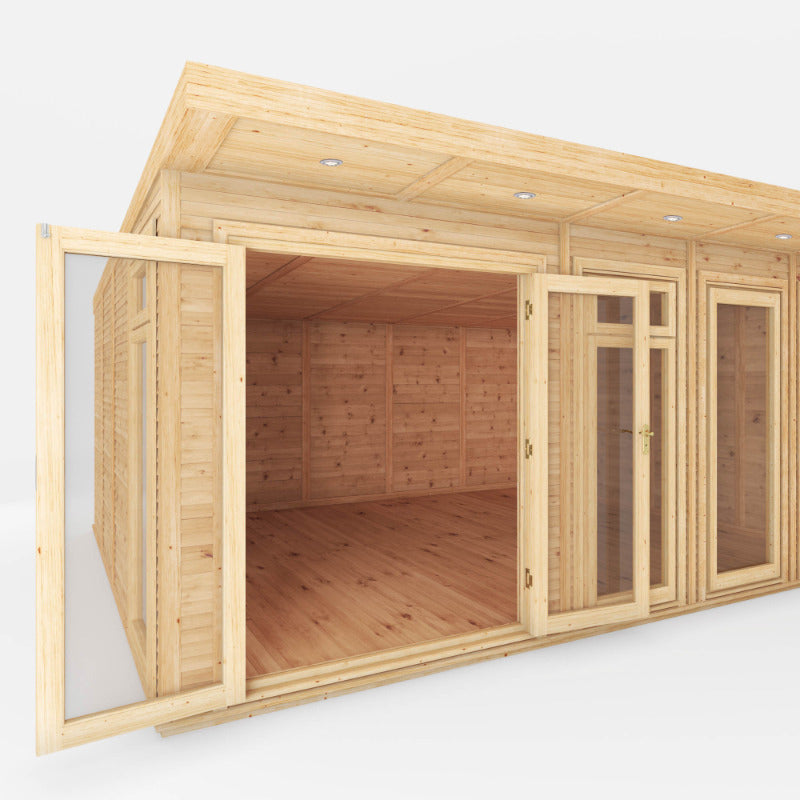 Adley 6m x 4m Insulated Garden Room With Side Shed | Sheds.co.uk