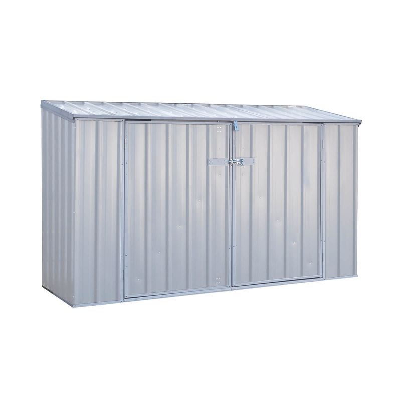 Adley 7' x 3' Silver Titanium Pent Metal Bike Store With Anchor Kit | Sheds.co.uk