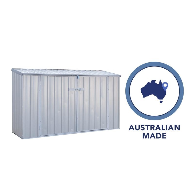 Adley 7' x 3' Silver Titanium Pent Metal Bike Store With Anchor Kit | Sheds.co.uk