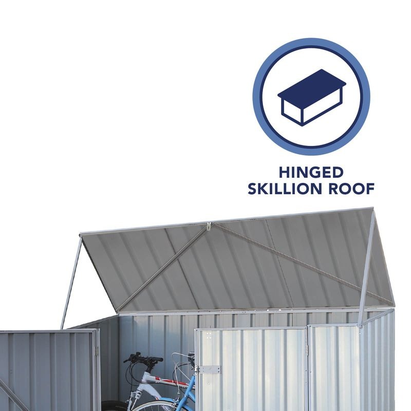 Adley 7' x 3' Silver Titanium Pent Metal Bike Store With Anchor Kit | Sheds.co.uk