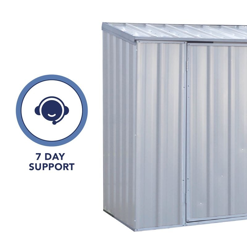 Adley 7' x 3' Silver Titanium Pent Metal Bike Store With Anchor Kit | Sheds.co.uk