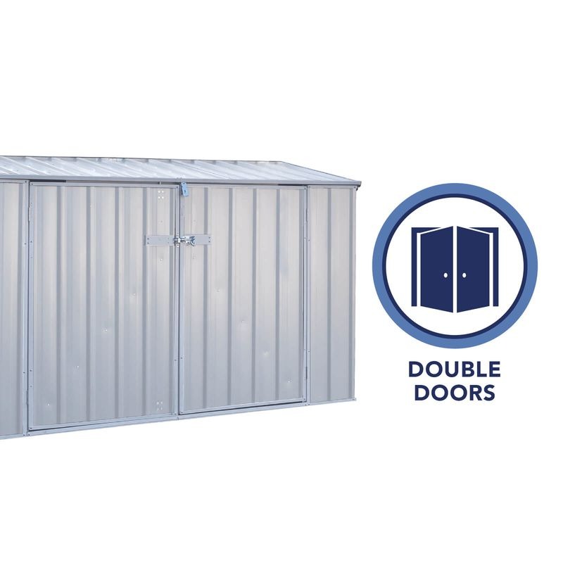 Adley 7' x 3' Silver Titanium Pent Metal Bike Store With Anchor Kit | Sheds.co.uk