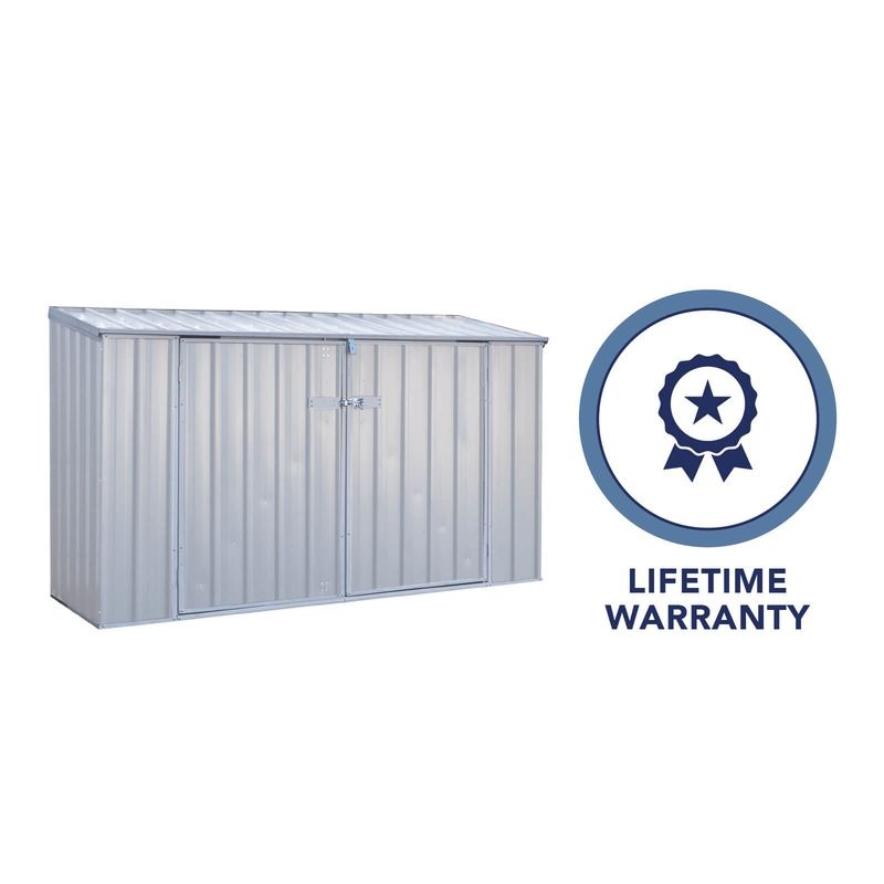Adley 7' x 3' Silver Titanium Pent Metal Bike Store With Anchor Kit | Sheds.co.uk