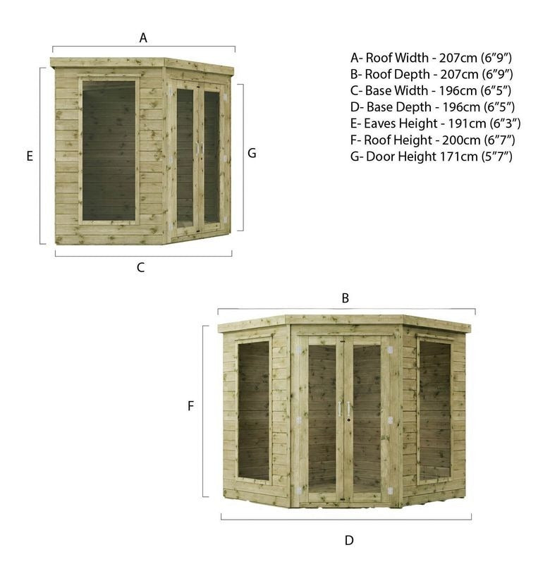 Adley 7' x 7' Chelsea Deluxe Corner Summer House | Sheds.co.uk