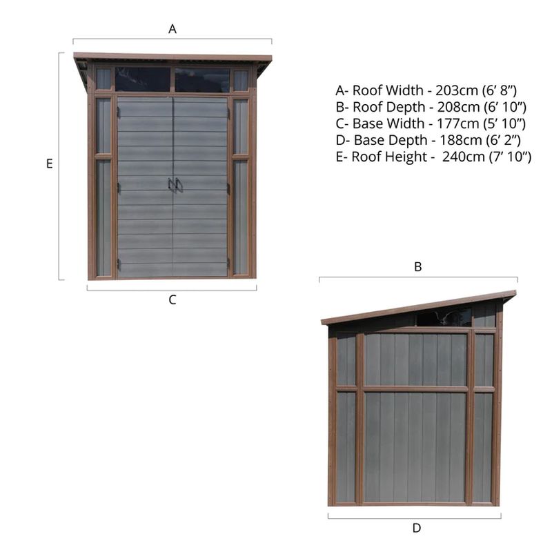 Adley 7' x 7' Premium Composite Double Door Pent Shed | Sheds.co.uk