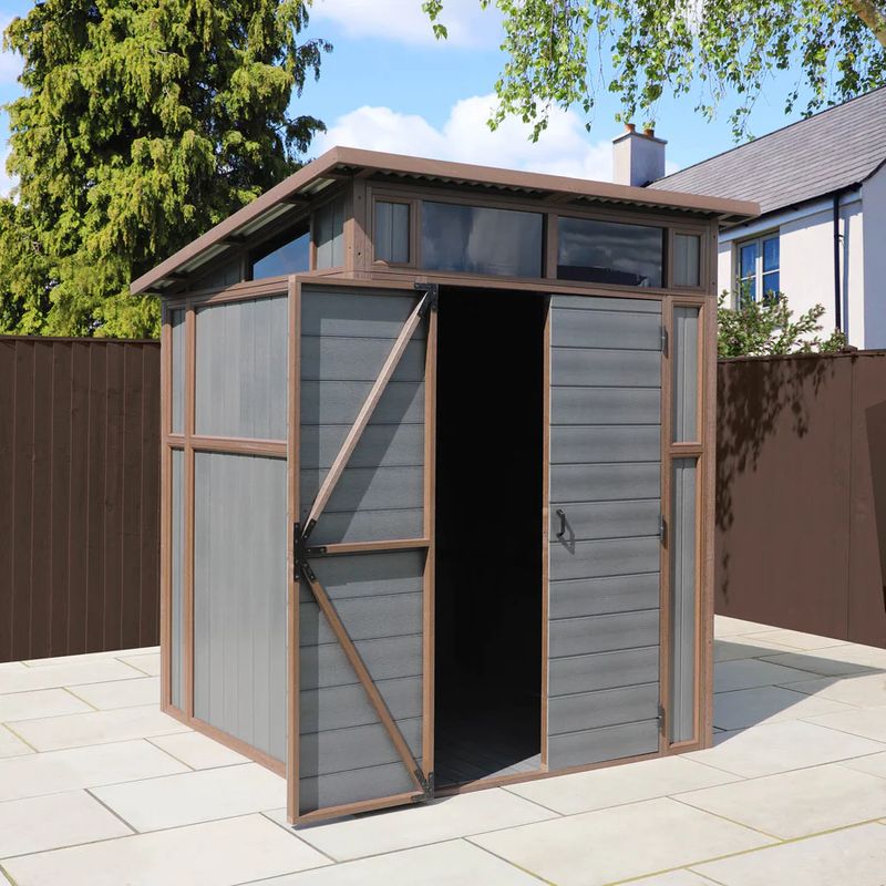 Adley 7' x 7' Premium Composite Double Door Pent Shed | Sheds.co.uk
