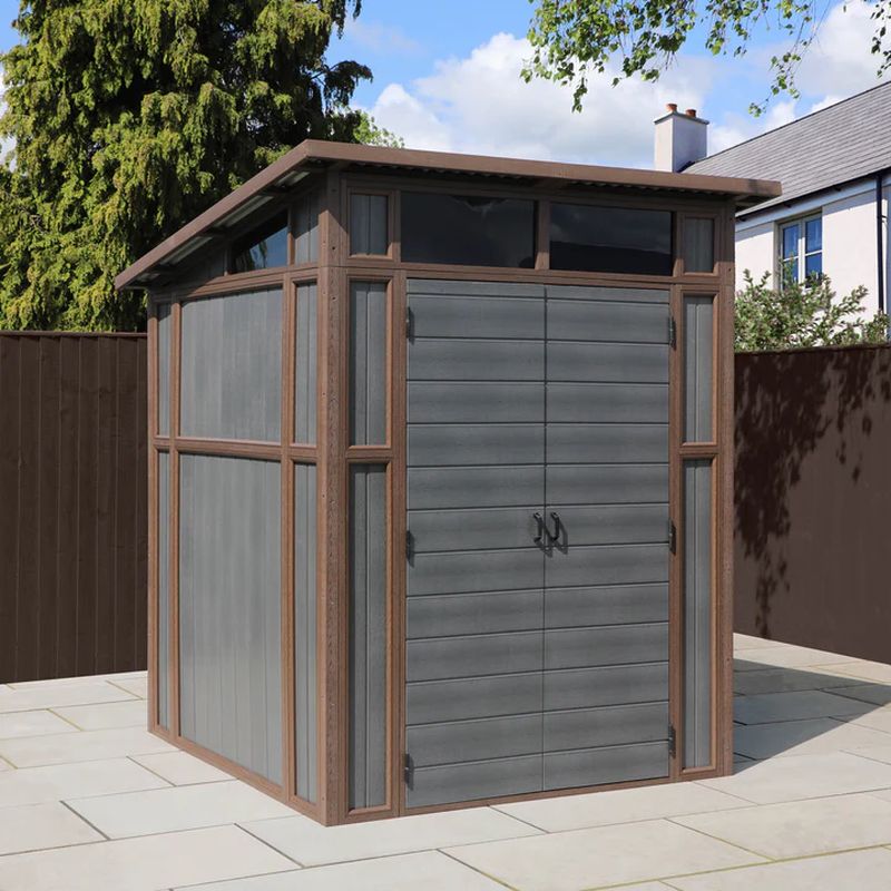 Adley 7' x 7' Premium Composite Double Door Pent Shed | Sheds.co.uk