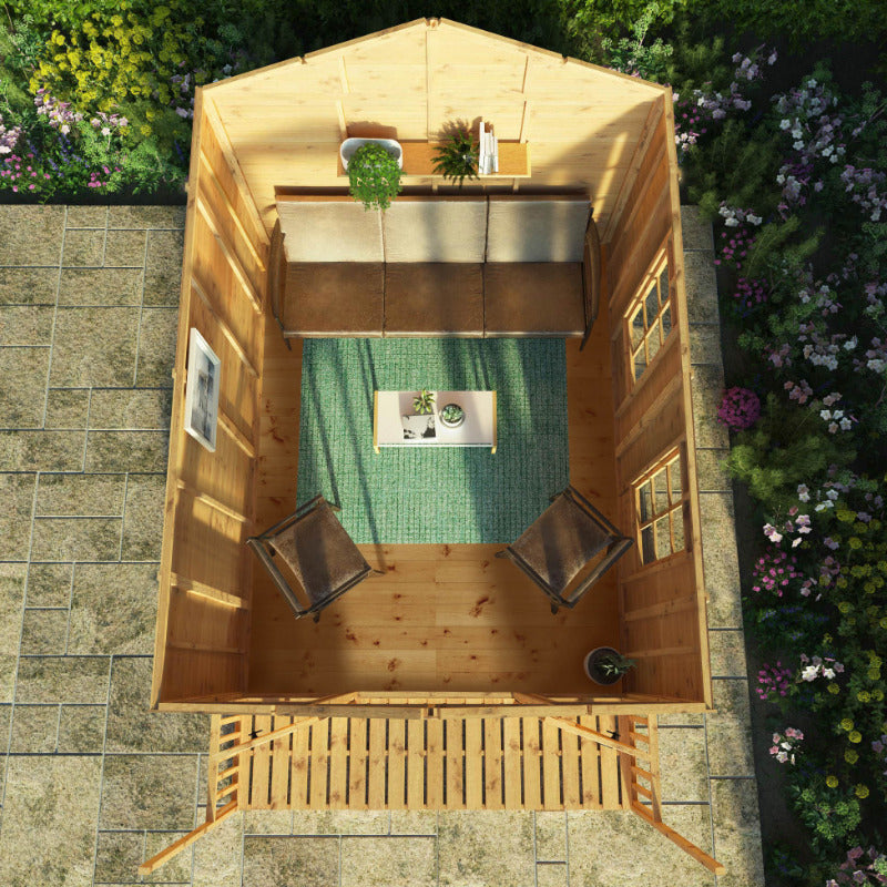 Adley 8' x 12' Premium Traditional Summer House With Veranda | Sheds.co.uk