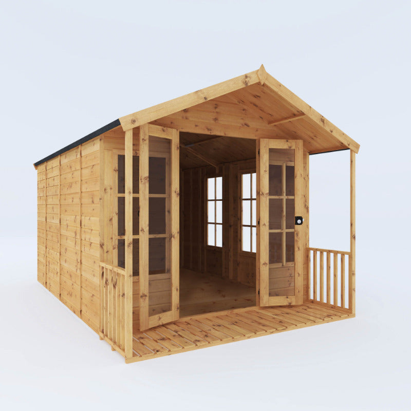 Adley 8' x 12' Premium Traditional Summer House With Veranda | Sheds.co.uk