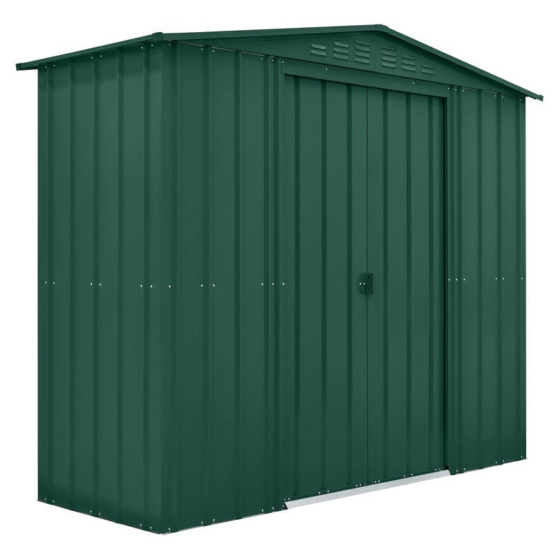 Adley 8' x 3' Apex Metal Shed - Green | Sheds.co.uk