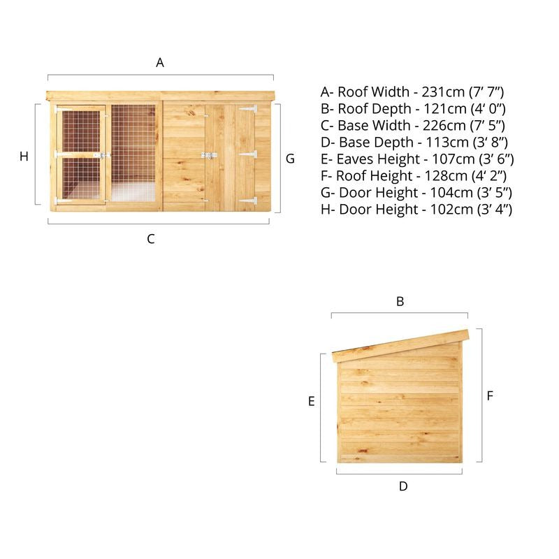 Adley 8' x 4' Dog Kennel & Run | Sheds.co.uk