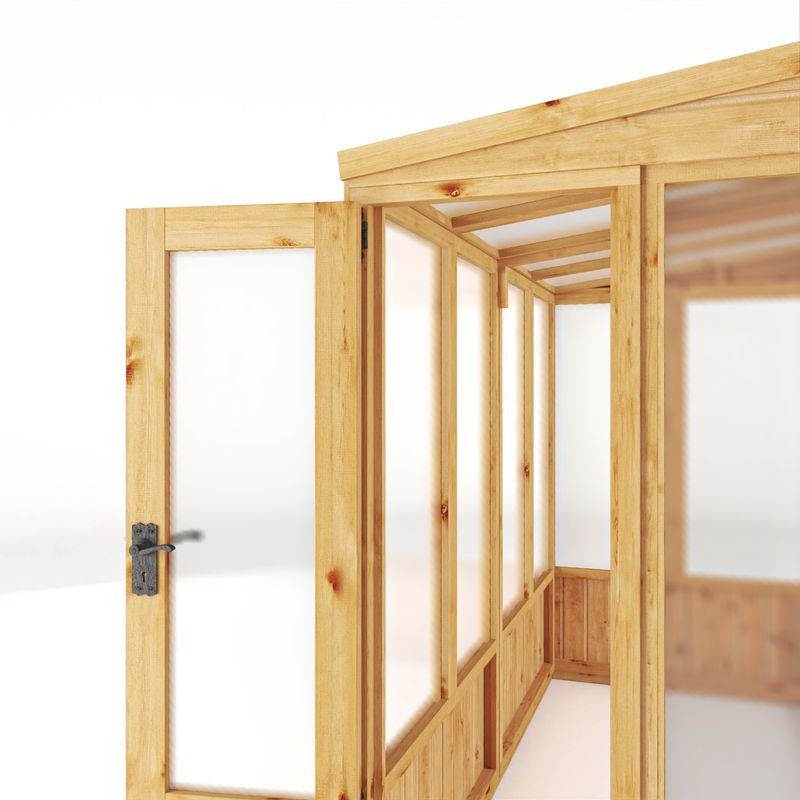 Adley 8' x 4' Lumberjack Premium Pent Lean-To Wooden Greenhouse | Sheds.co.uk
