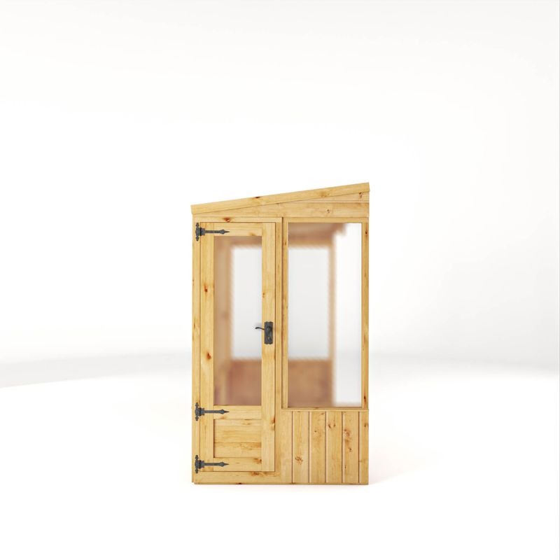 Adley 8' x 4' Lumberjack Premium Pent Lean-To Wooden Greenhouse | Sheds.co.uk