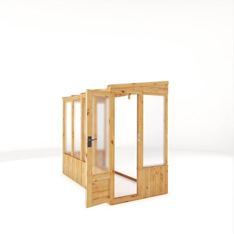 Adley 8' x 4' Lumberjack Premium Pent Lean-To Wooden Greenhouse | Sheds.co.uk