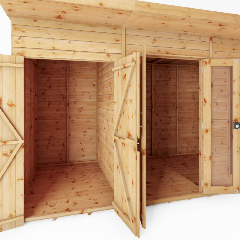 Adley 12' x 6' Honeybourne Summer House With 4' Side Shed | Sheds.co.uk