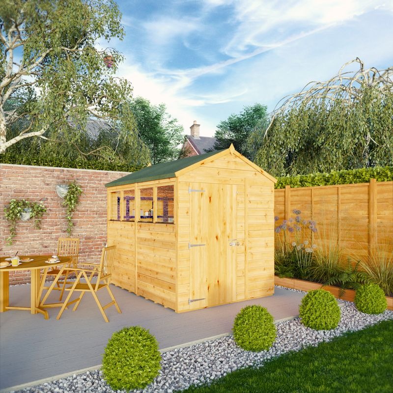 Adley 8' x 6' Lumberjack Premium Shiplap Modular Apex Shed | Sheds.co.uk