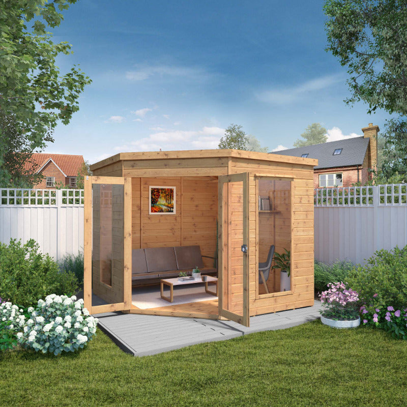 Adley 8' x 8' Chelsea Deluxe Corner Summer House | Sheds.co.uk