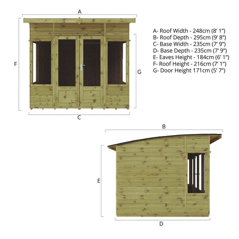 Adley 8' x 8' Loxley Summer House | Sheds.co.uk