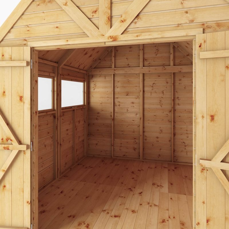 Adley 8' x 8' Premium Double Door Shiplap Dutch Barn | Sheds.co.uk
