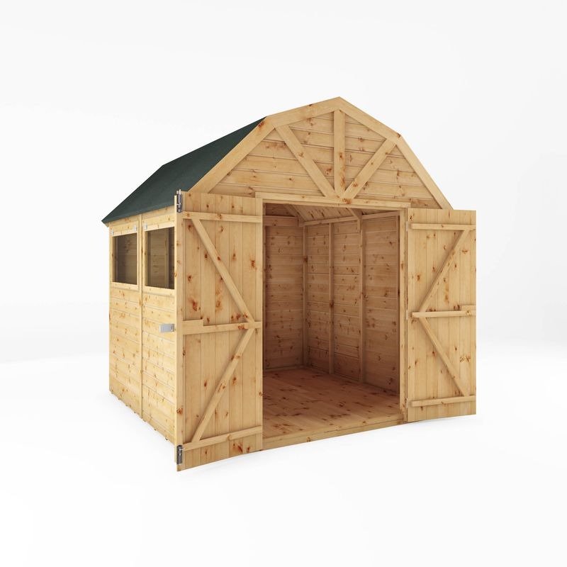 Adley 8' x 8' Premium Double Door Shiplap Dutch Barn | Sheds.co.uk