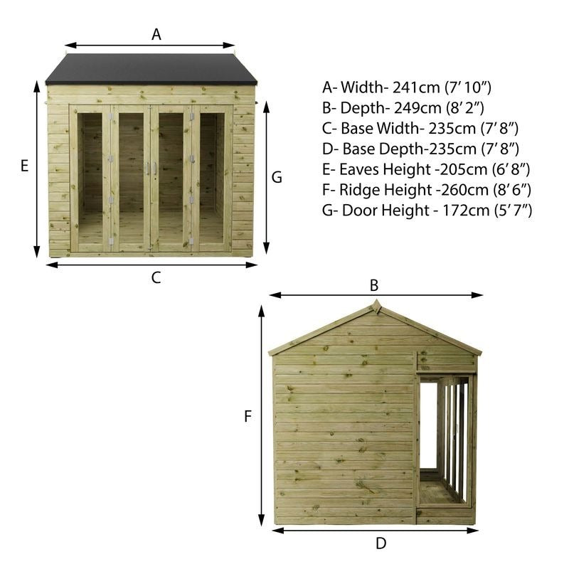 Adley 8' x 8' Truro Summer House | Sheds.co.uk