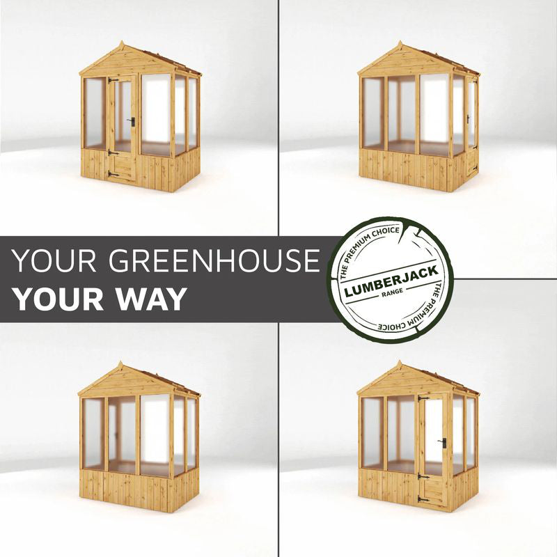 Adley 4' x 6' Lumberjack Premium Apex Wooden Greenhouse | Sheds.co.uk