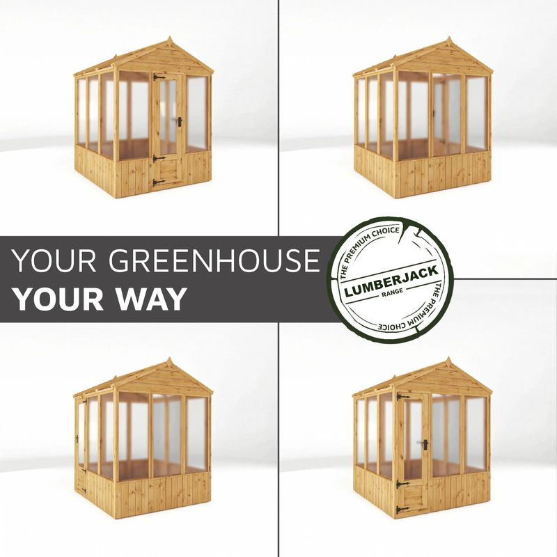 Adley 6' x 6' Lumberjack Premium Apex Wooden Greenhouse | Sheds.co.uk