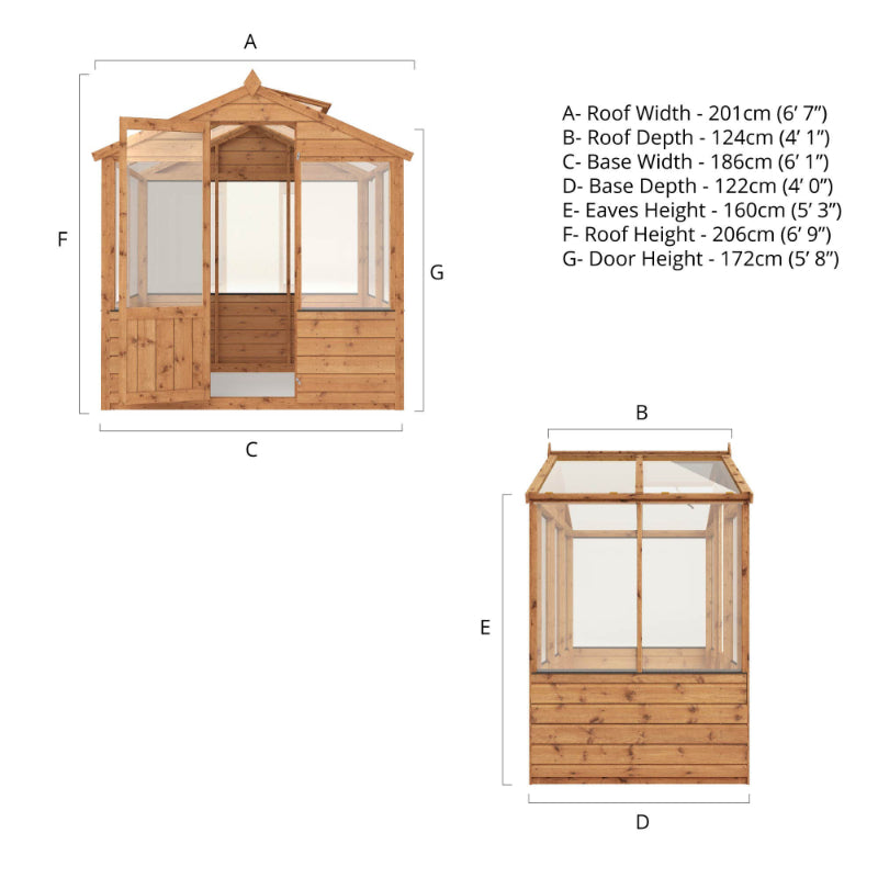Adley 6' x 4' Budget Shiplap Greenhouse