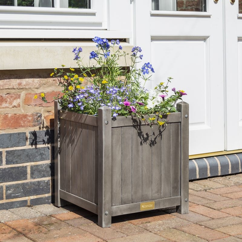 Rowlinson Alderley Grey Square Planter | Sheds.co.uk