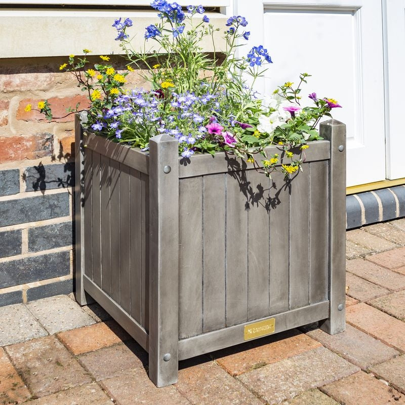 Rowlinson Alderley Grey Square Planter | Sheds.co.uk