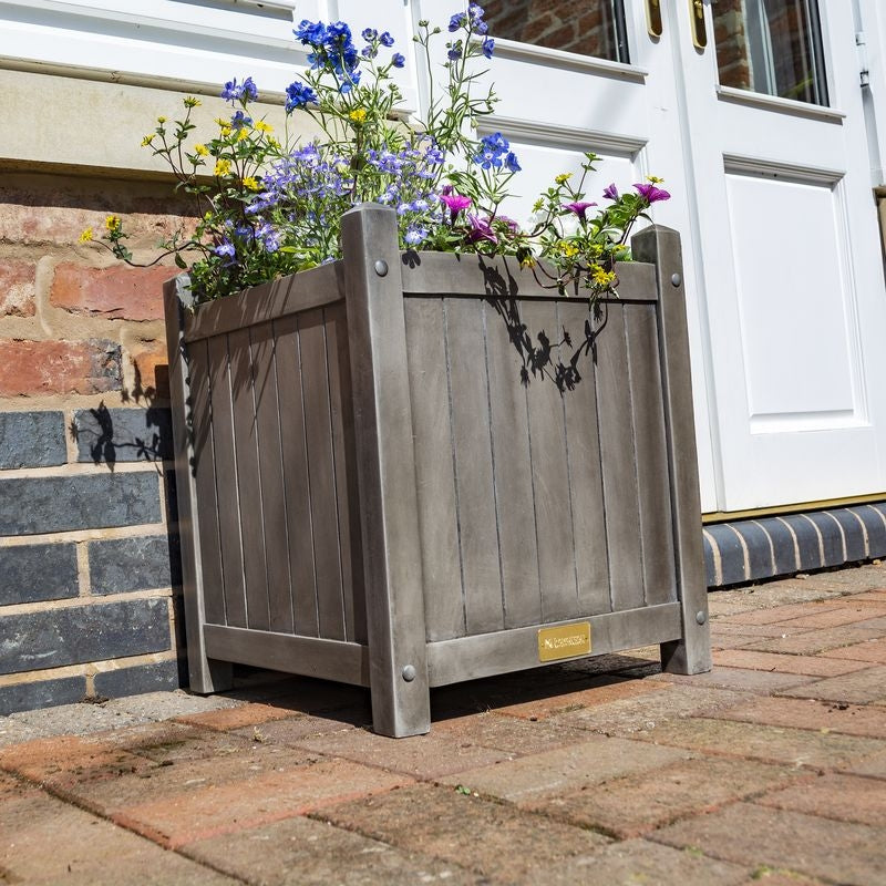 Rowlinson Alderley Grey Square Planter | Sheds.co.uk