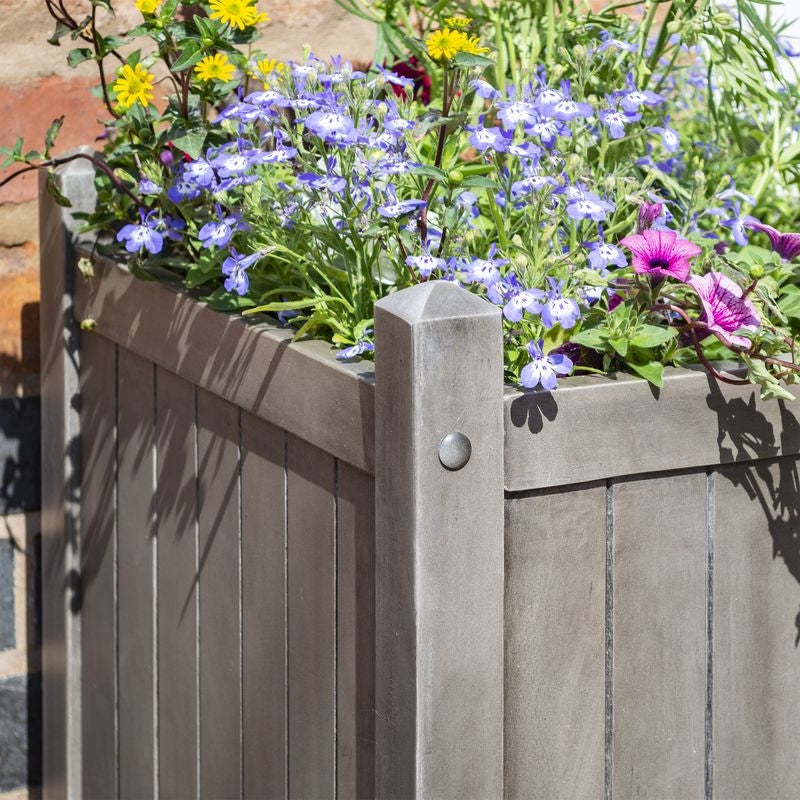 Rowlinson Alderley Grey Square Planter | Sheds.co.uk