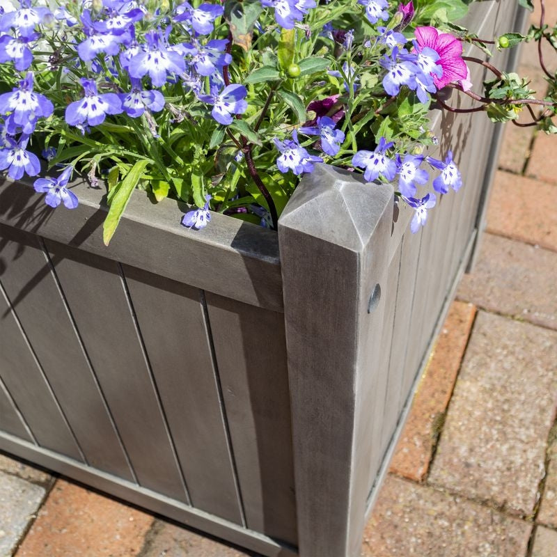 Rowlinson Alderley Grey Square Planter | Sheds.co.uk