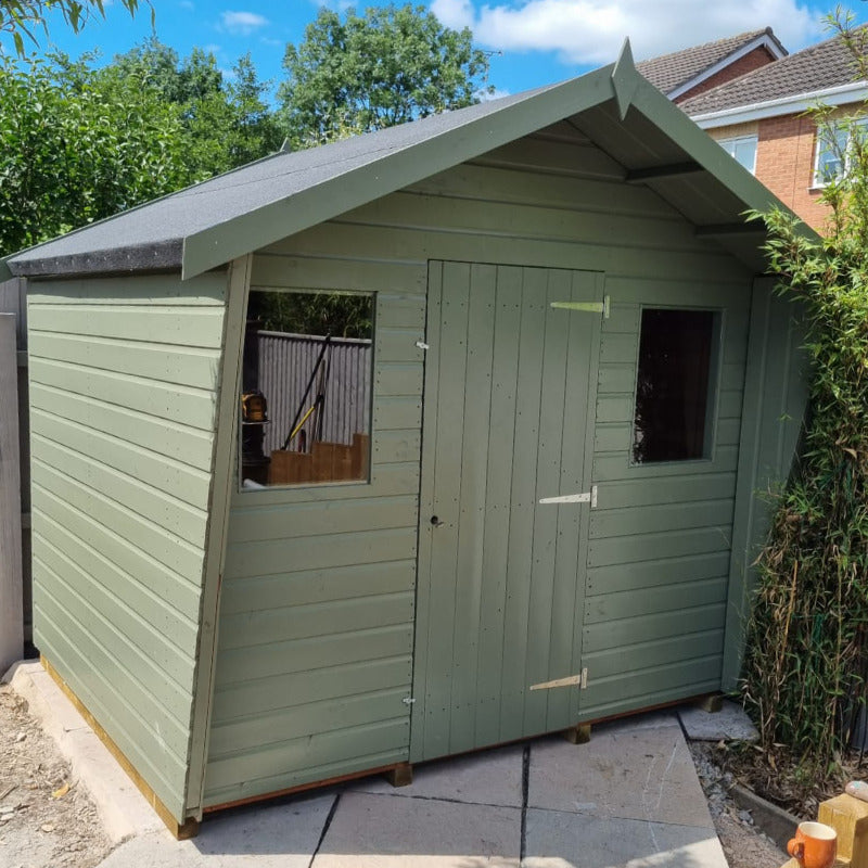 Bards 8' x 8' Popular Custom Apex Cabin Shed - Pre Painted | Sheds.co.uk