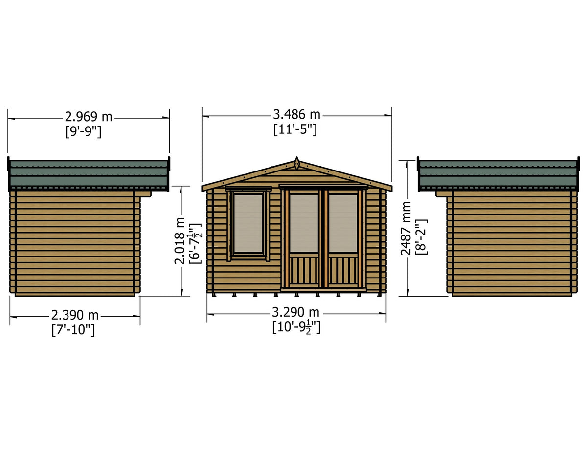 Loxley 20' x 8' Wembley Insulated Garden Room | Sheds.co.uk