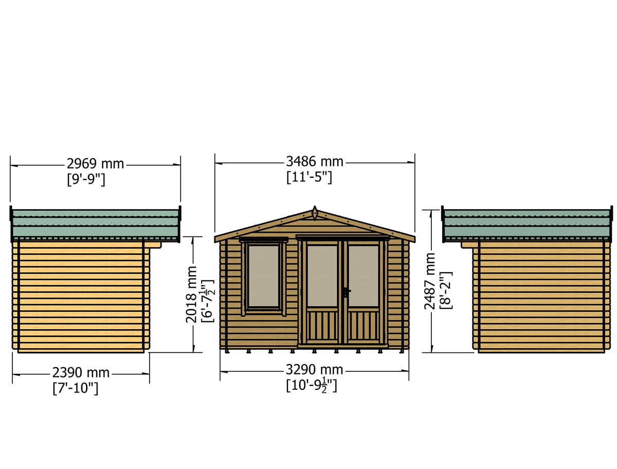 Loxley 20' x 8' Wembley Insulated Garden Room | Sheds.co.uk