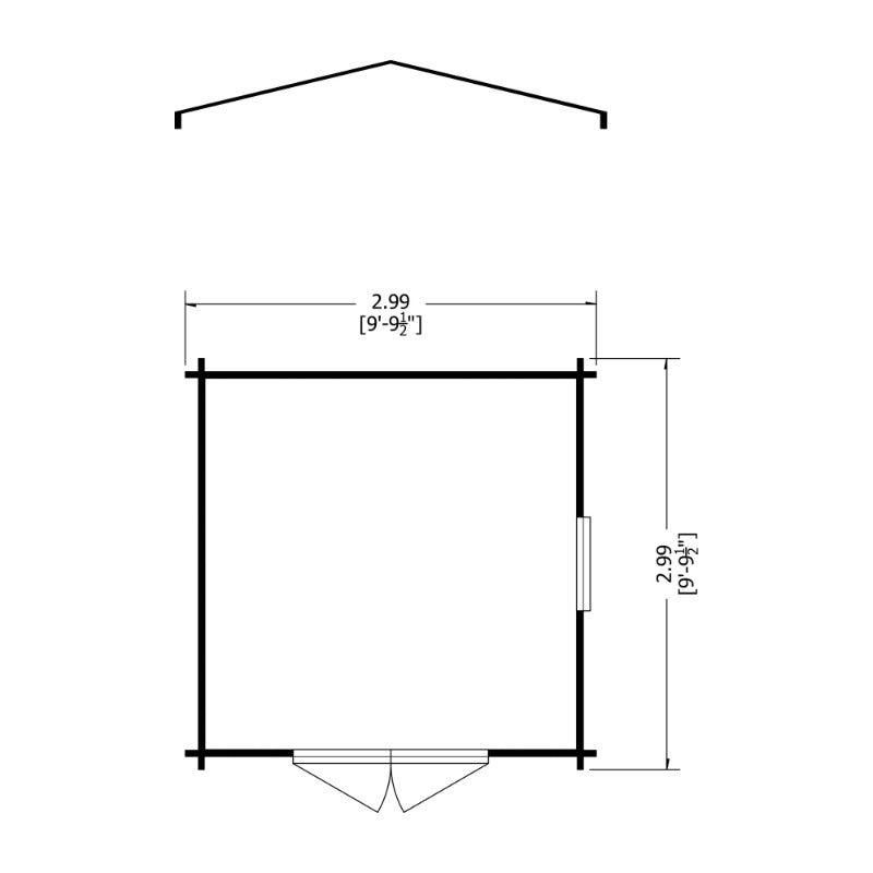 Loxley 3m x 3m Mansfield Log Cabin - 19mm | Sheds.co.uk