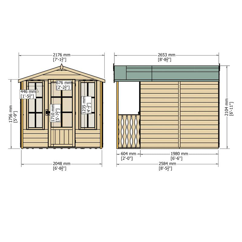 Loxley 7' x 7' Broadway Summer House With Veranda