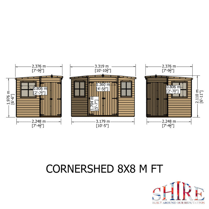 Loxley 8' x 8' Shiplap Corner Shed | Sheds.co.uk