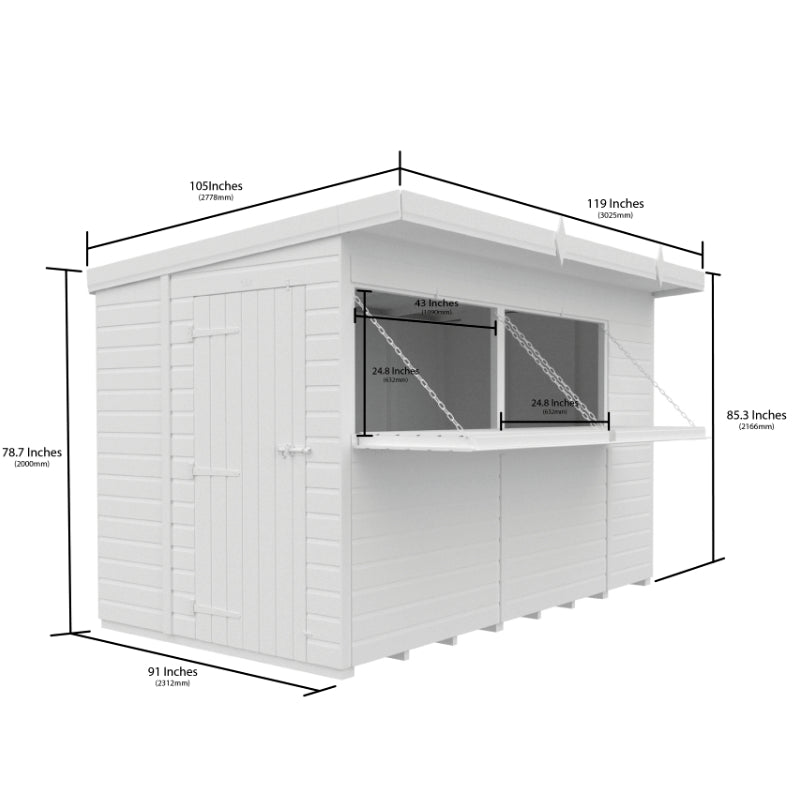 Holt 10' x 8' Pressure Treated Shiplap Garden Bar Shed With Serving Hatch | Sheds.co.uk