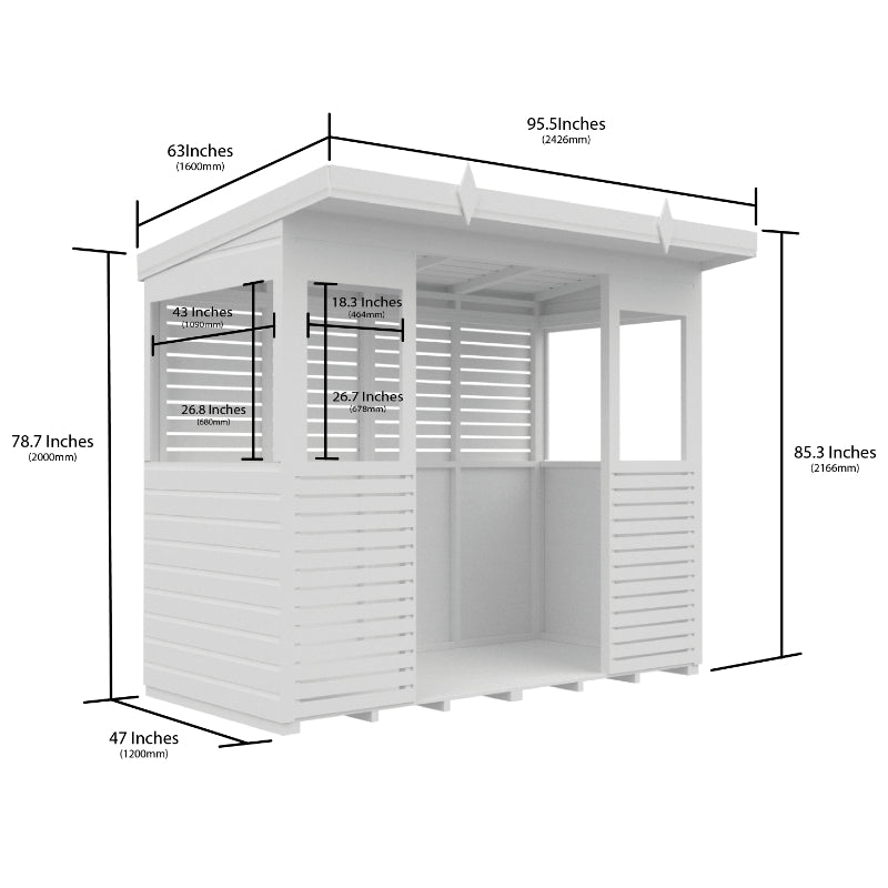 Holt 8' x 4' Pressure Treated Outdoor Kitchen Barbecue Shelter