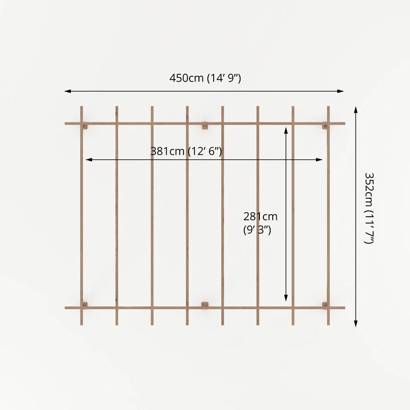 Adley 3m x 4m Traditional Wooden Pergola | Sheds.co.uk