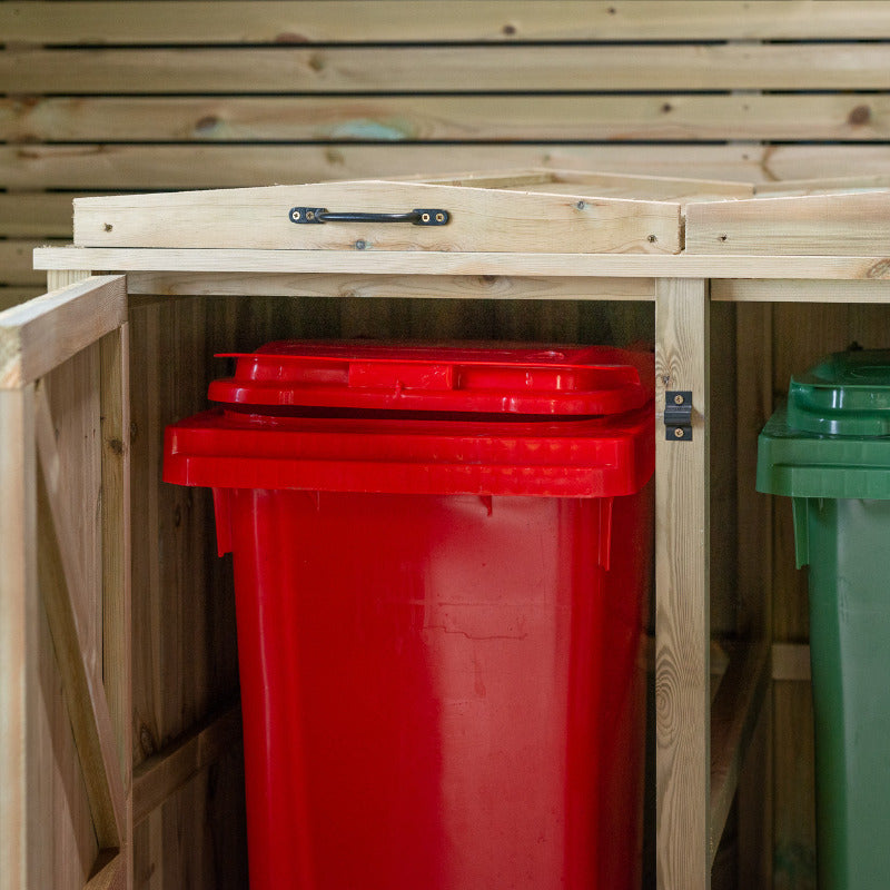 Garden Village Double Wheelie Bin Store - 240L/140L | Sheds.co.uk