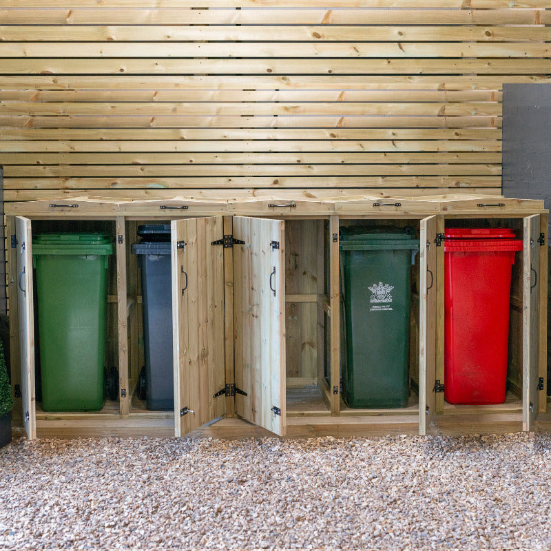 Garden Village Quintet Wheelie Bin Store - Combi | Sheds.co.uk